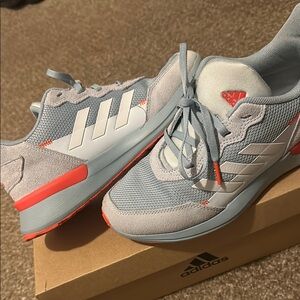 Adidas Sky Blue and Coral Athletic Shoes